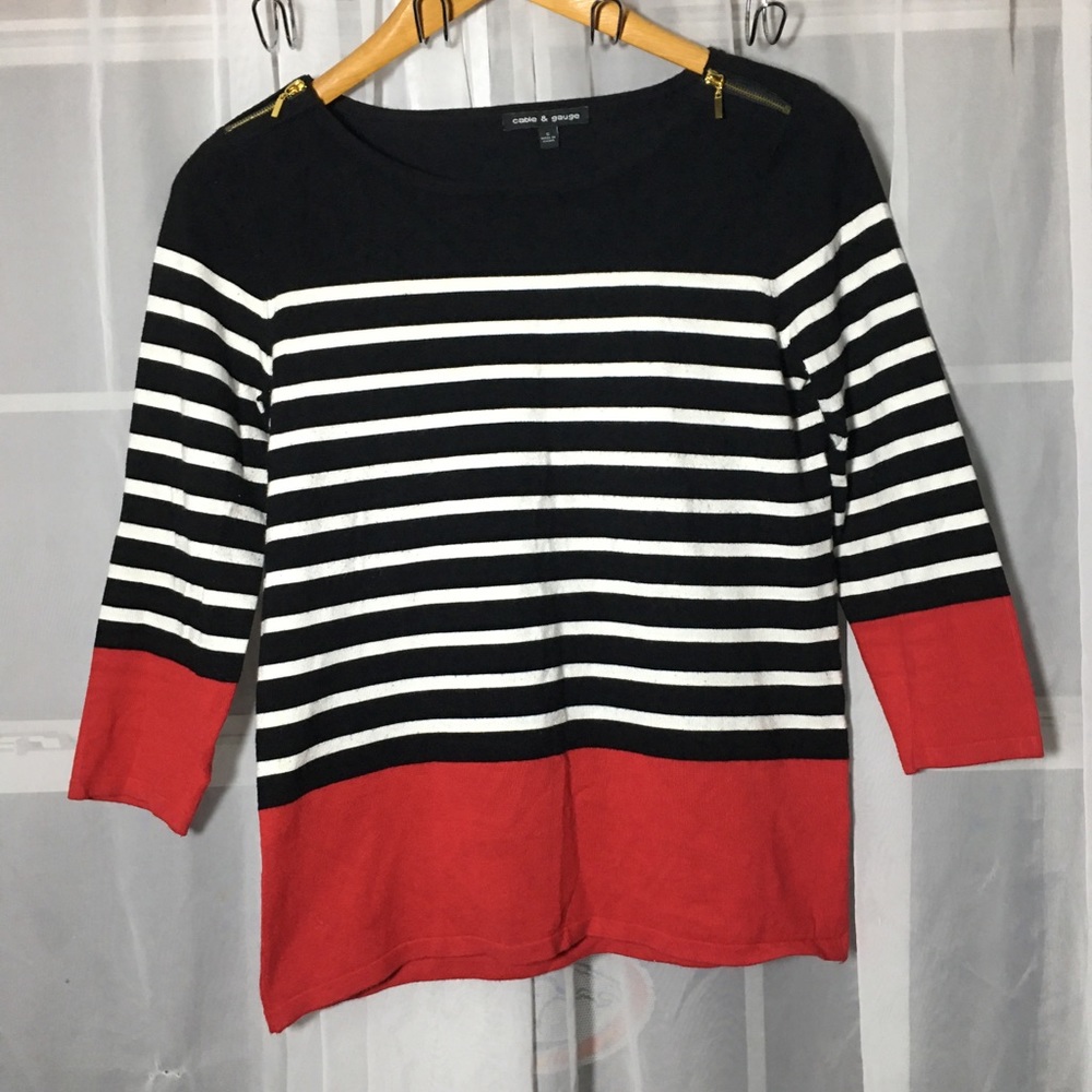 Cable & Gauge Women’s Sweater 3/4 sleeve Size S